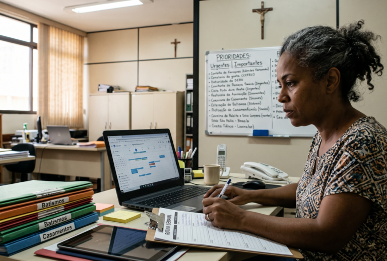Como organizar a rotina de uma secretaria paroquial?